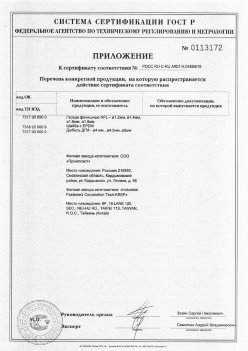 2019.11.16 Елец - Приложение к сертификату Изделия крепежные из металла, торговая марка Tech-KREP. Серийный выпуск